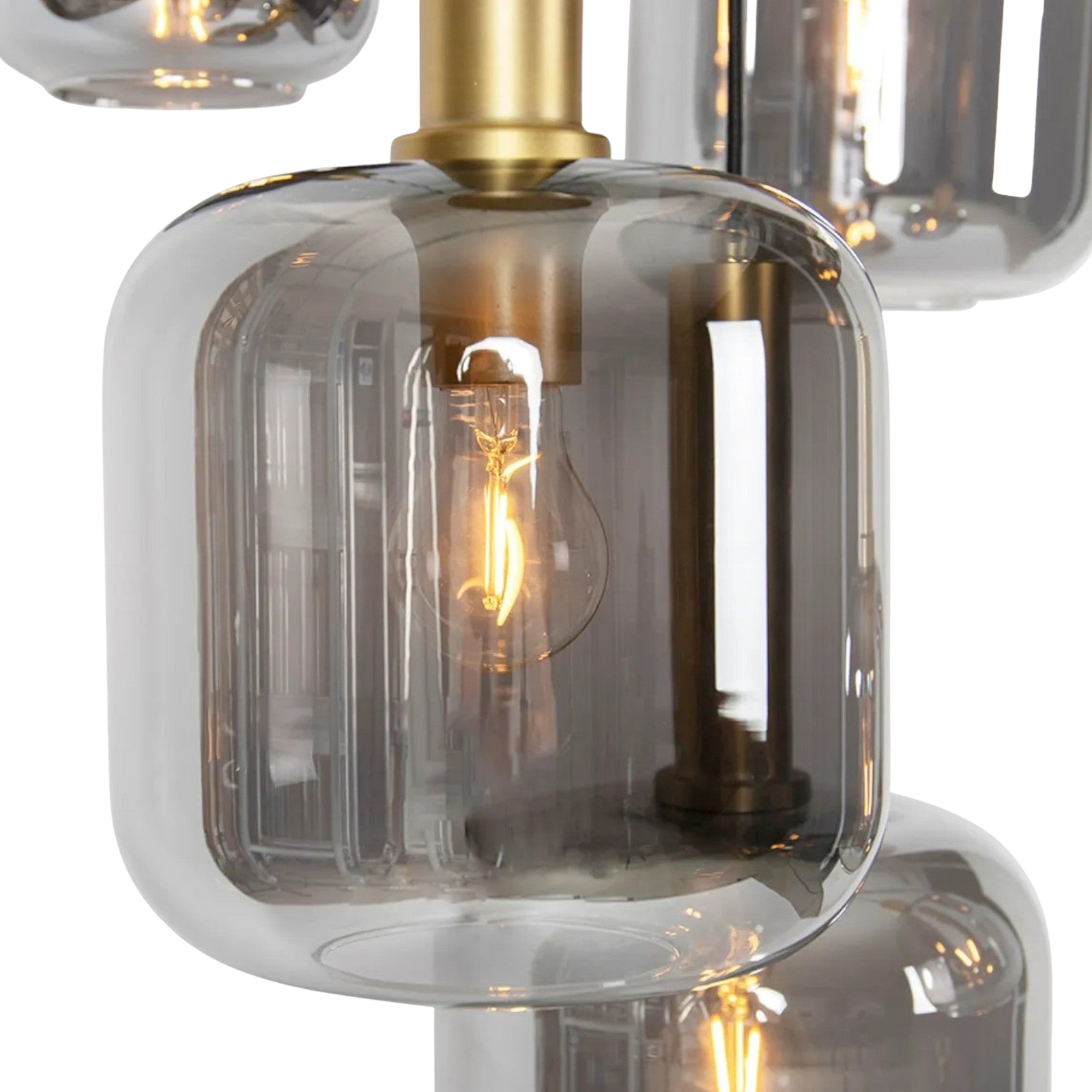 Moderne Glas-Deckenleuchte mit 5 Lichtquellen