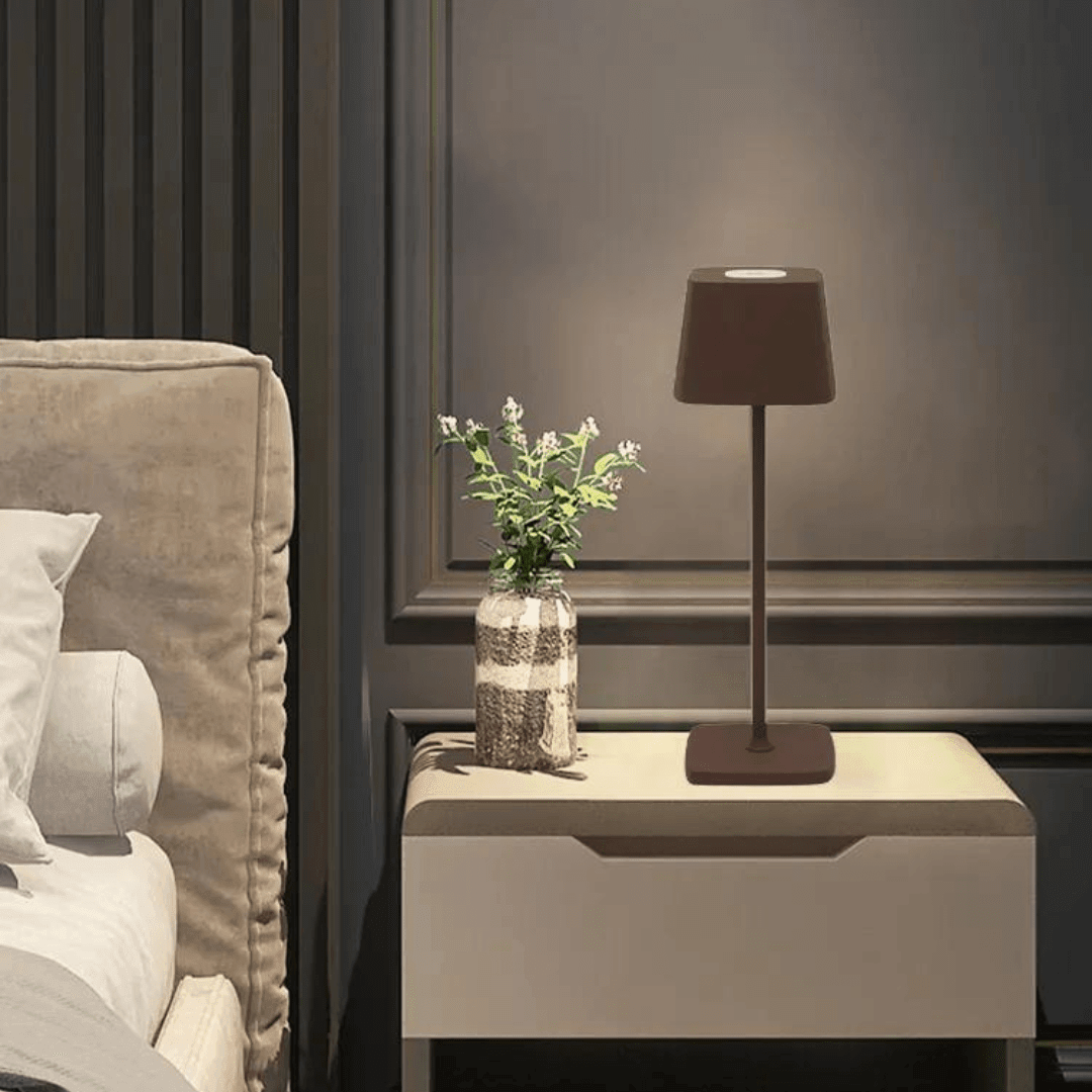 Quadratische kabellose Tischlampe