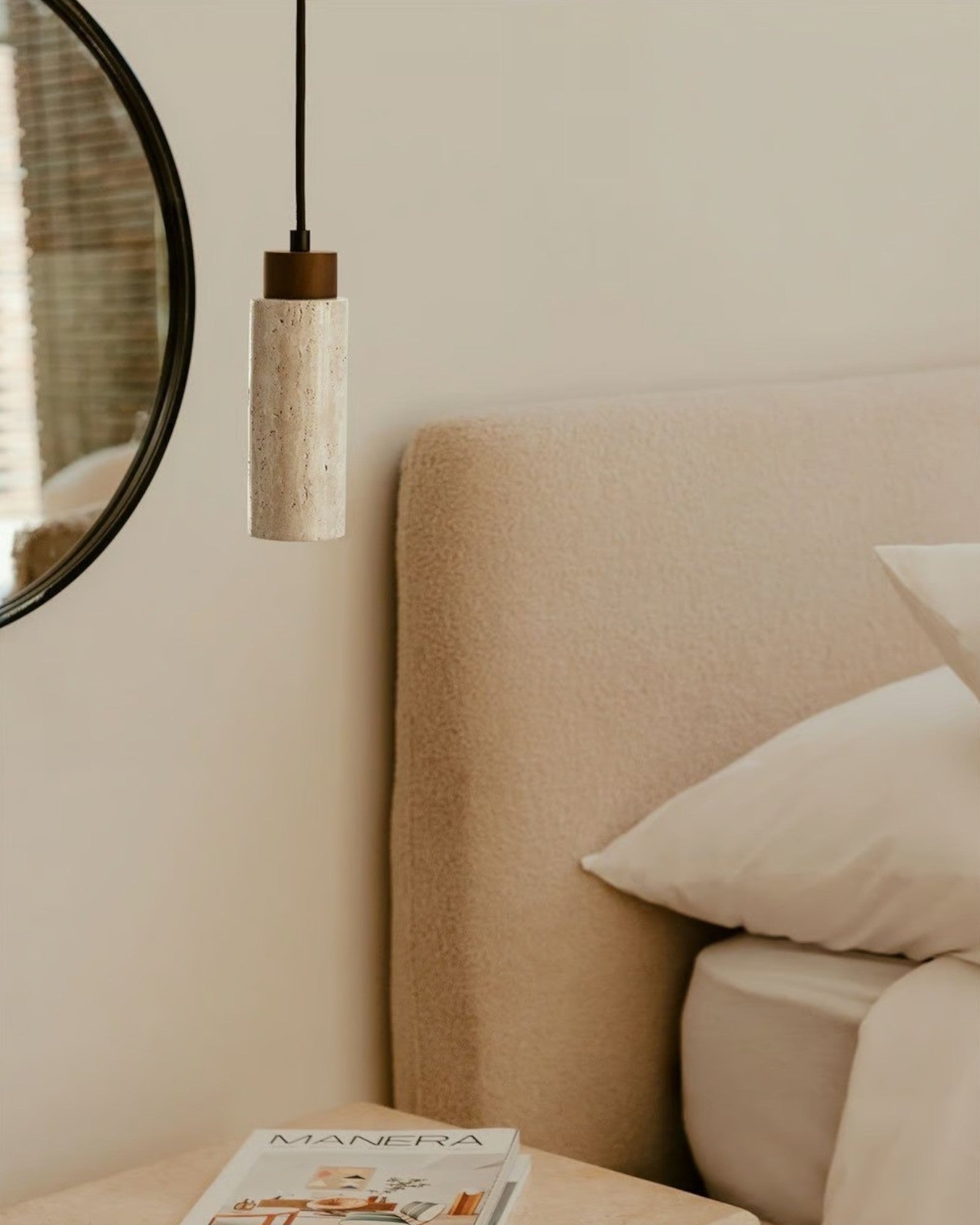 Stein-Pendelleuchte im japanischen Stil