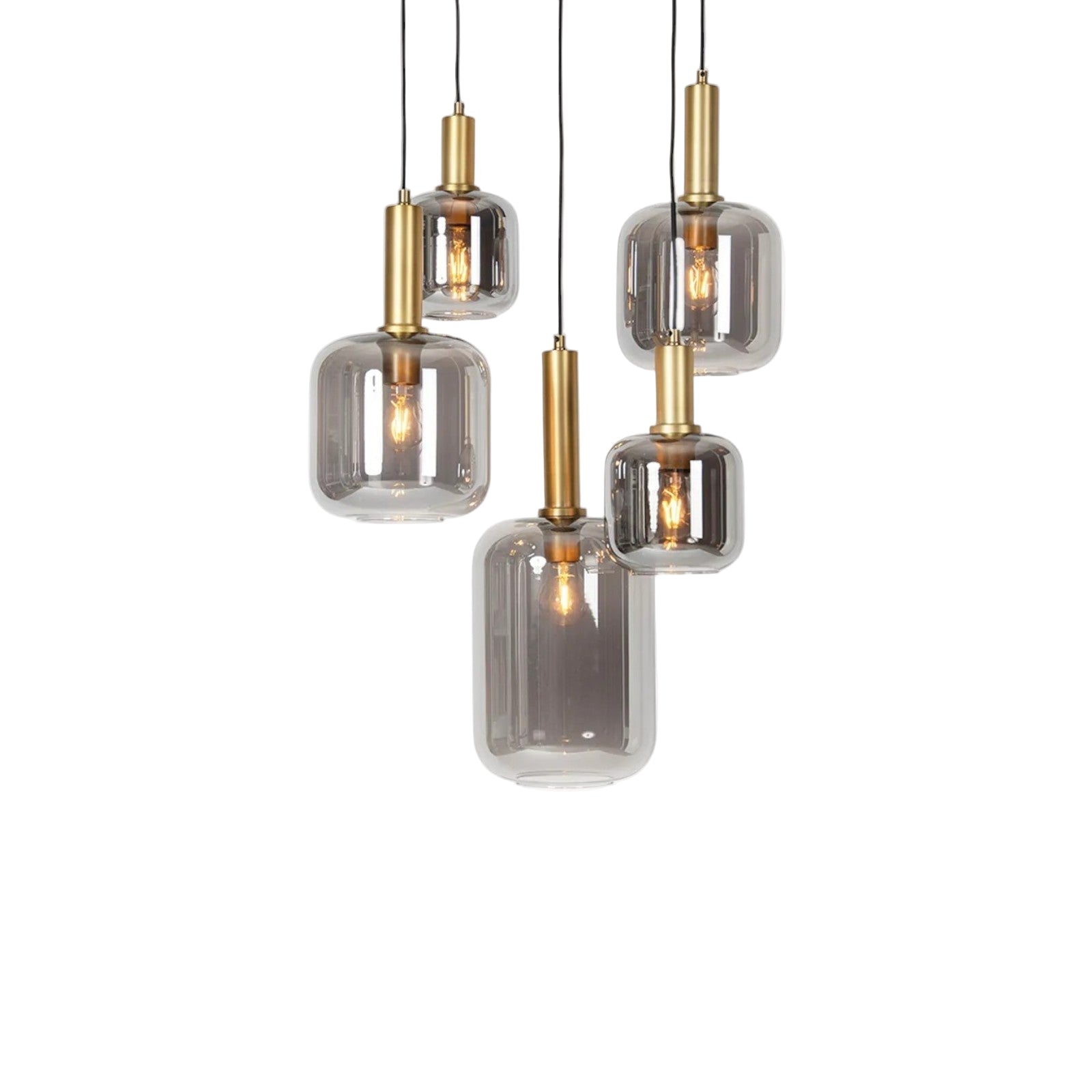 Moderne Glas-Deckenleuchte mit 5 Lichtquellen