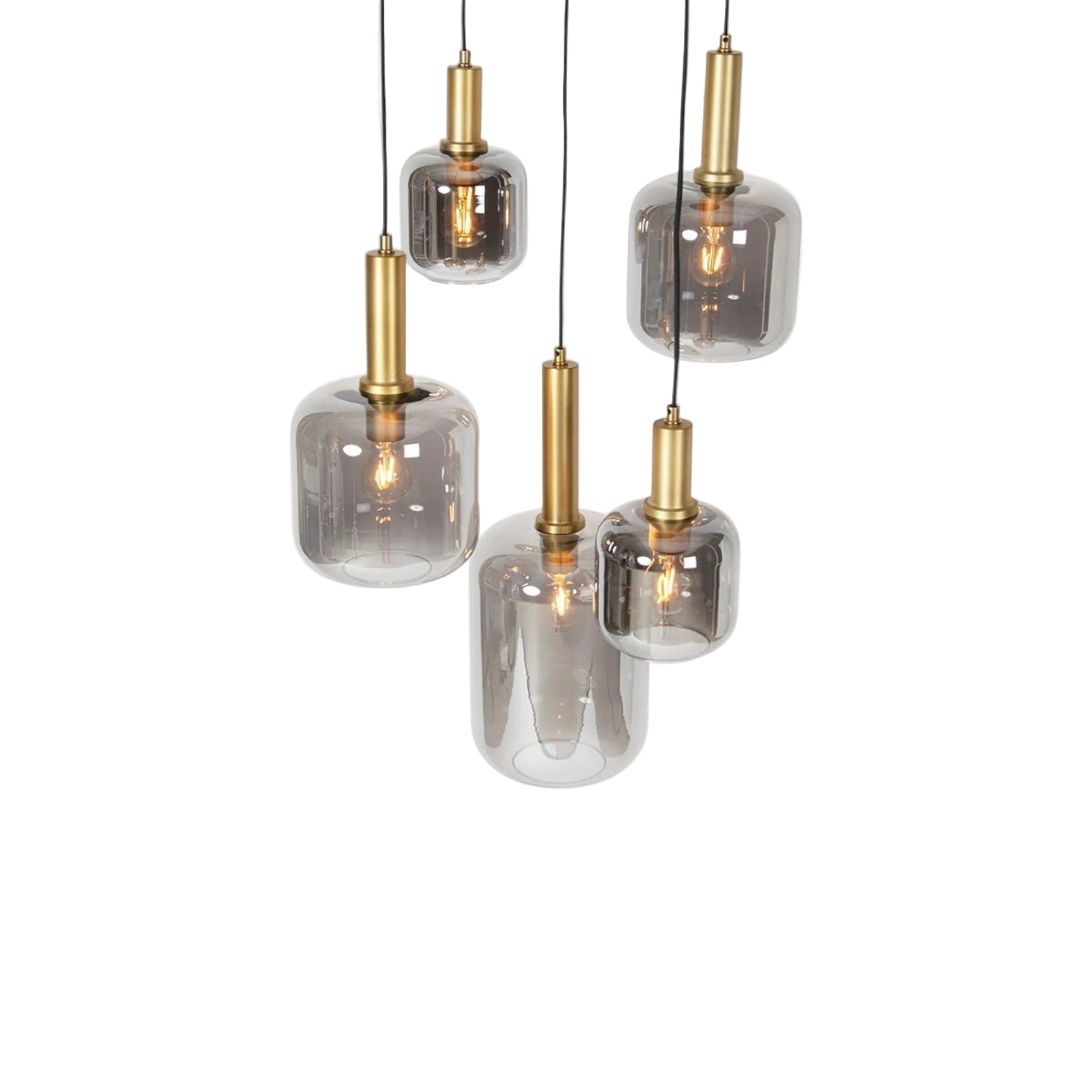 Moderne Glas-Deckenleuchte mit 5 Lichtquellen