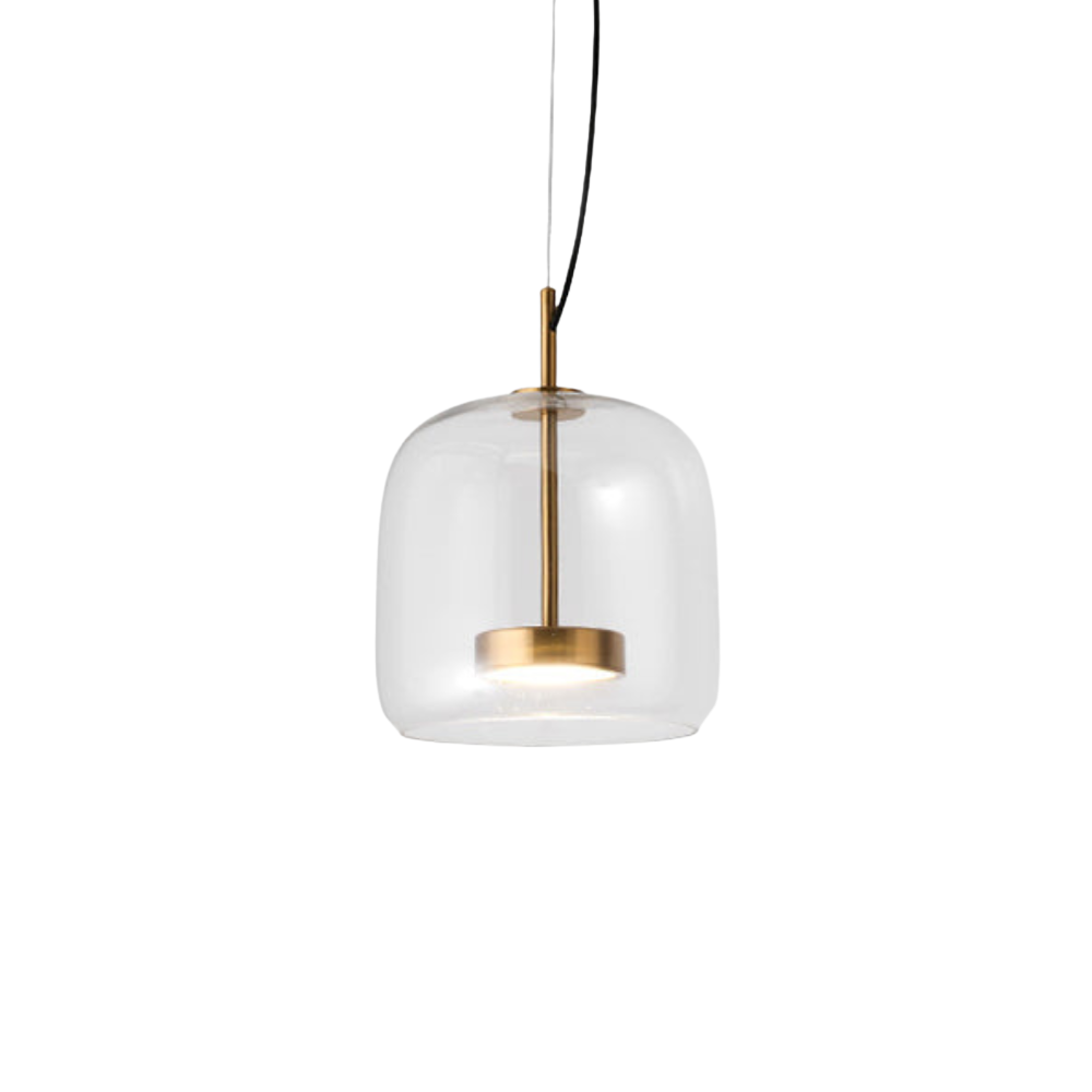 Retro-LED-Deckenleuchte aus Metall mit farbigem Glas