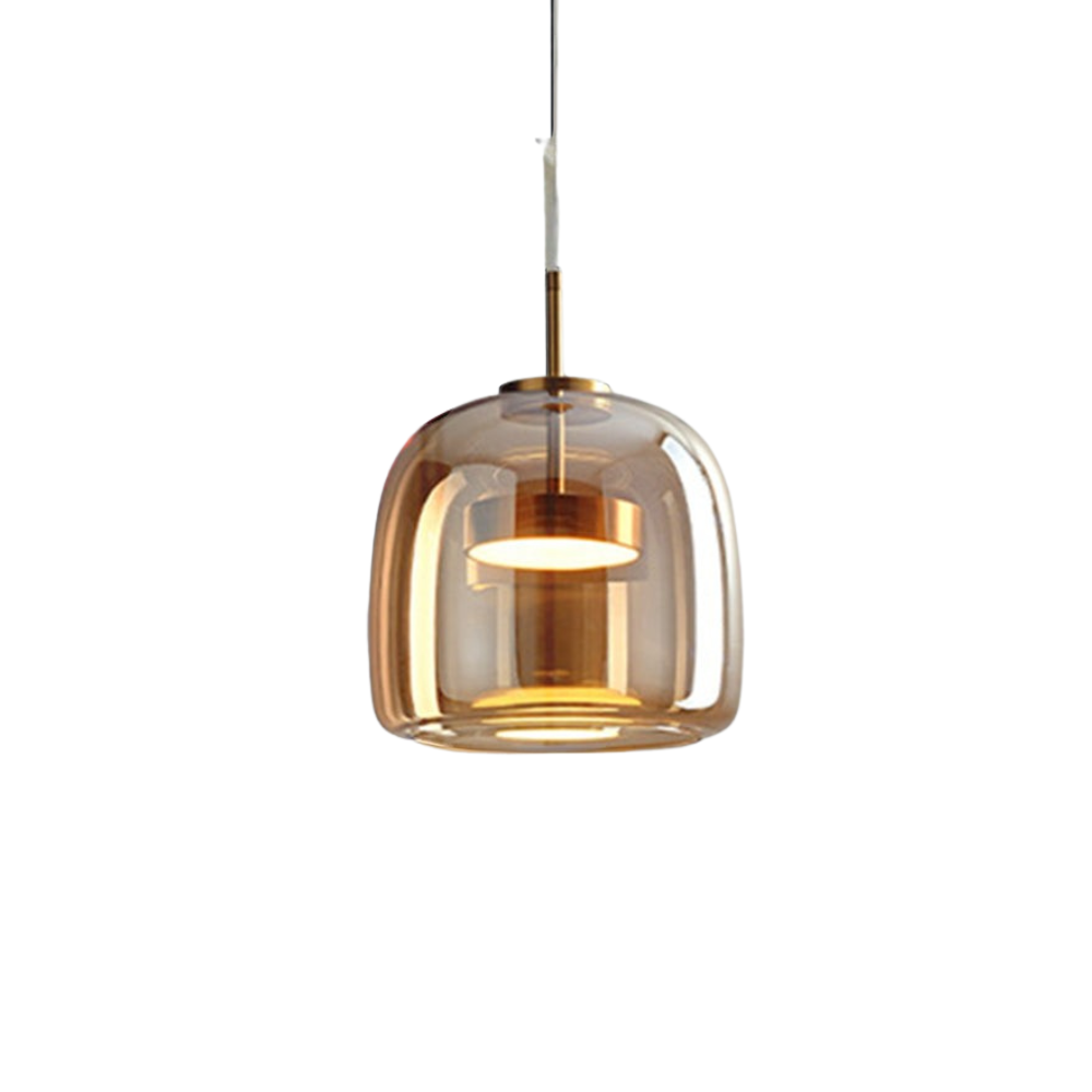 Retro-LED-Deckenleuchte aus Metall mit farbigem Glas