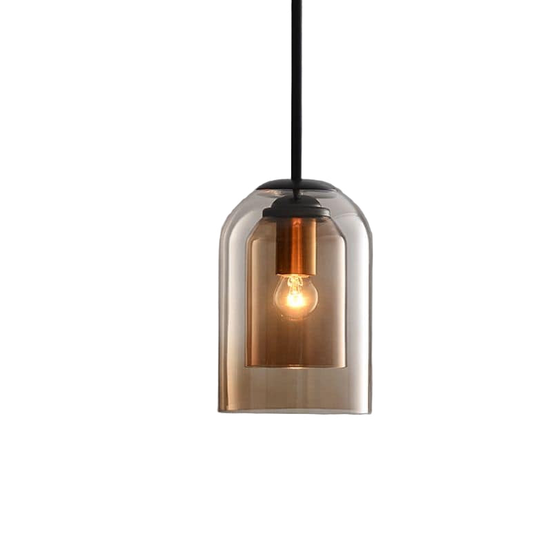 Moderne Hängeleuchte mit Doppeltglas